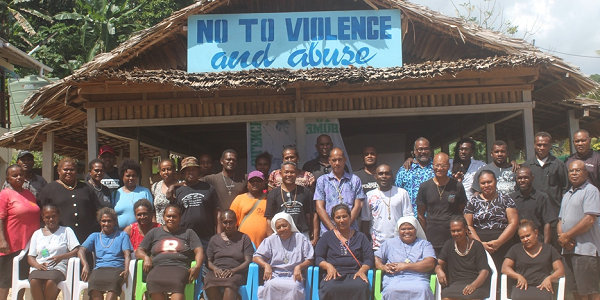 Particpants and facilitators of the Male advocators reflection workshop in Auki pose in a group photo yesterday.