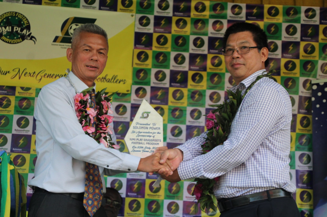 SIFF president William Lai and Chairman of the SOlomon Power Board David Quan