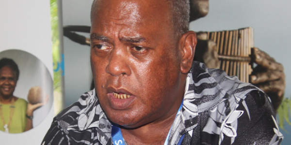 Solomon Airlines Commercial Manager Colin Sigimanu at a short press conference yesterday.Photo-IAN KAUKUI