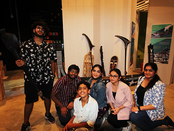 A visiting family at the SI Pavilion