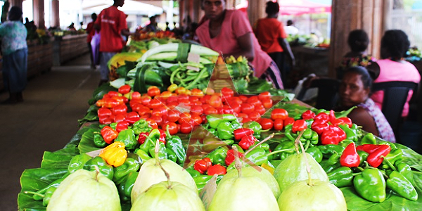 Daily fruits and vegatables sold at the Gizo market by the Market vendors