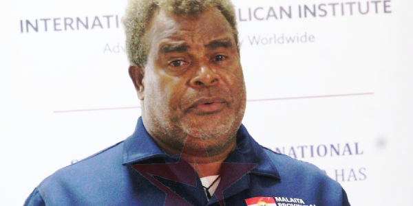 Malaita Provincial Government Speaker Ronnie Butala delivers the key note speech. Picture By Wilson Saeni