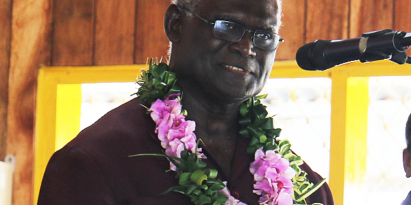 PM Sogavare delivering his address at St. Joseph’s Tenaru