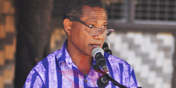 Permanant Secretary to the Ministry of education Dr. Franco Rodie during his remarks.photos by FLOYD TERRY