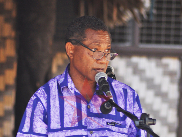 Permanant Secretary to the Ministry of education Dr. Franco Rodie during his remarks.photos by FLOYD TERRY