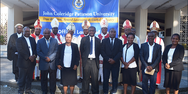 Archbishop Leonard Dawea with the council of Bishops and committee members of the JCPU fundraising committee.