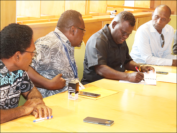 Government officials representing line ministries during the signing the Sales and Purchase Agreement with the Officials from the Metropolis Pacific PTE limited and Metropolis Mamara Development Ltd.