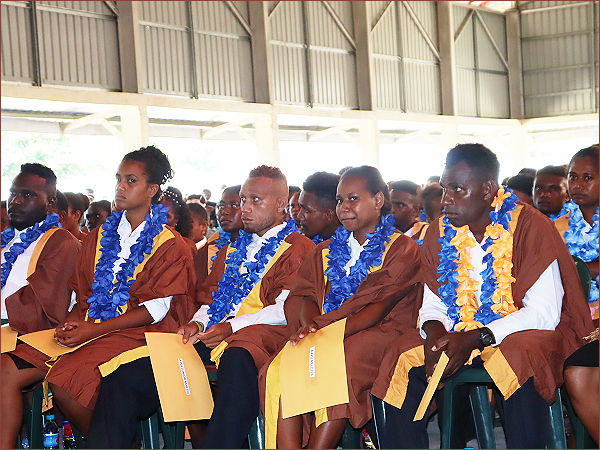 Honiara High School students at the graduation ceremony.
