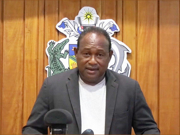 Deputy PM Manasseh Maelanga giving a special address last night.