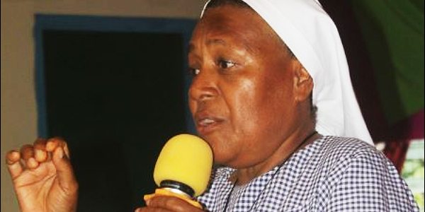 Malaita Christian Care Centre rep Sister Doreen speaking at the launch.