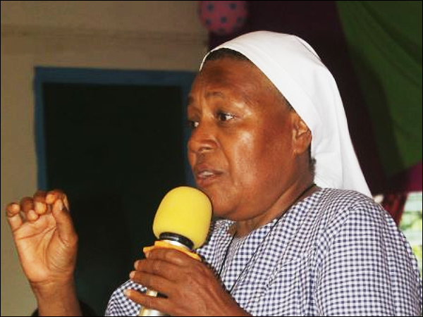 Malaita Christian Care Centre rep Sister Doreen speaking at the launch.