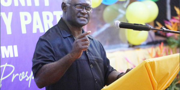 PM Sogavare delivering his address as the Party Wing leader.