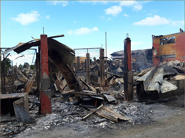 One of the shops that was razed in Chinatown.