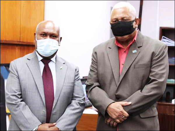 The Solomon Islands High Commissioner to the Republic of Fiji, His Excellency Joseph Ma’ahanua, on Tuesday 21st December paid a courtesy call on the Prime Minister of Fiji, Honorable Josaia Voreqe Bainimarama.