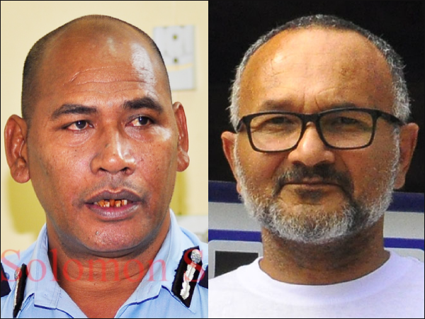 Police chief Mostyn Mangau (left) is appealing to the Leader of the Opposition Matthew Wale (right) to stop interfering with police investigations.