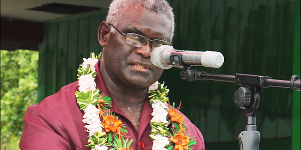 Prime Minister Manasseh Sogavare presenting his keynote address at the Western province Second Appointed Day celebrations in Gizo on Tuesday.