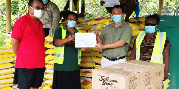 China’s donation of rice and canned tuna to help vulnerable households during the lockdown in Honiara