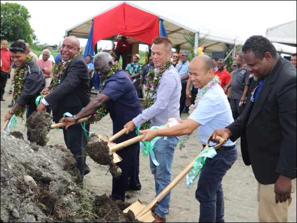 Prime Minister Sogavare and other officials at the groundbreaking ceremony.