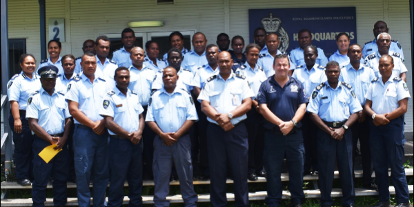 RSIPF Executive with the newly promoted officers at Rove Police Headquarters