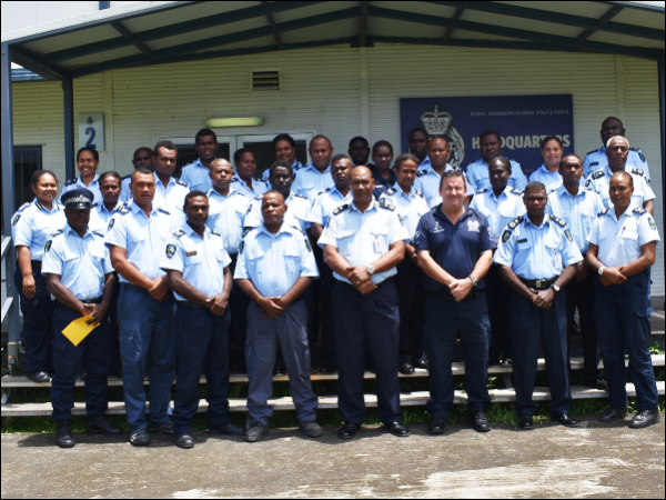 RSIPF Executive with the newly promoted officers at Rove Police Headquarters