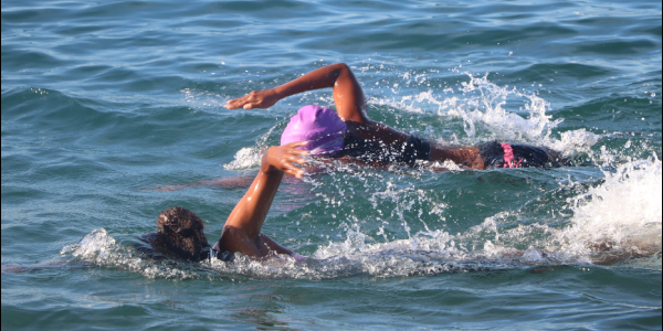 Swiming team during one of their training season. photo; FLOYD TERRY