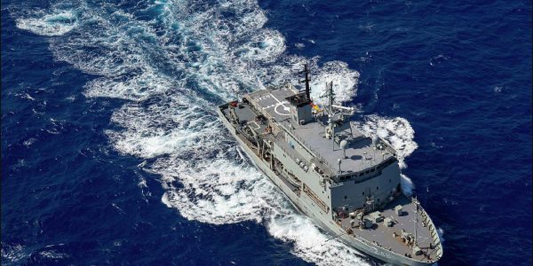 Australian Navy Ship HMAS Melville conducting surveillance in FSM Exclusive Economic Zone in support of Operation Rai Balang 2022. Photo supplied.
