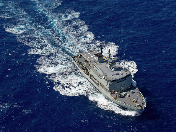 Australian Navy Ship HMAS Melville conducting surveillance in FSM Exclusive Economic Zone in support of Operation Rai Balang 2022. Photo supplied.