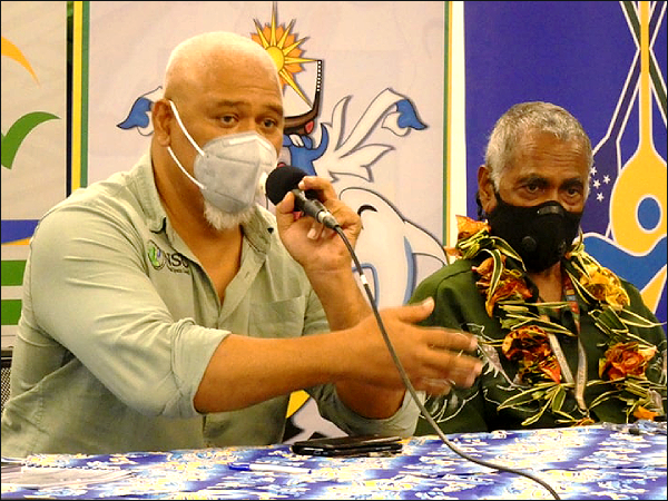 National Sports Council (NSC) Chairman, Joe Sika and Chairman of the National Hosting Authority (NHA) following the signing of the MoU between the two organization on Friday 11th March, 2022. (Photo supplied)