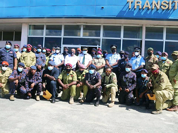 The first group of PNG Force Contingent that came after the November riots, before departure back to PNG. (Photo: Edward Manuga)
