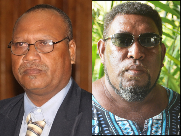 Premier Suidani (L) has welcomed opposition member Eddie Misiteé’s (R) call for a reconciliation, however the opposition in recent days asked for compensation instead from the MARA government.