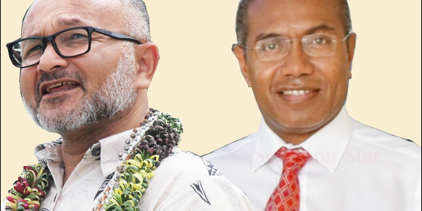 Opposition Leader Matthew Wale (L) and opposition member Peter Kenilorea Jnr are against the DCGA’s move to extend Parliament from 4 to 5 years.