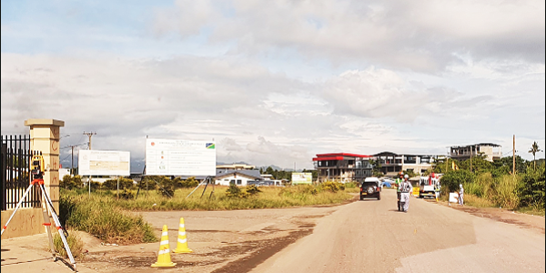Work has started at the Domestic Terminal junction road at Henderson. (Photo: Susan Vuha)