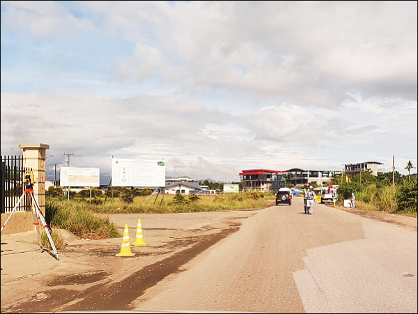 Work has started at the Domestic Terminal junction road at Henderson. (Photo: Susan Vuha)