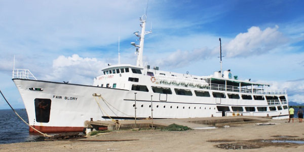 MV Fair Glory berthing at Gizo, Western Province.