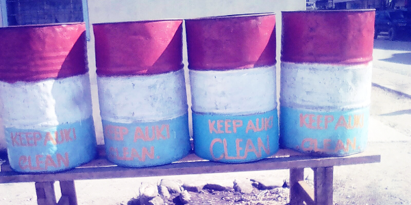 Rubbish drums installed in the streets of Auki. Photo: Solomon Lofana.