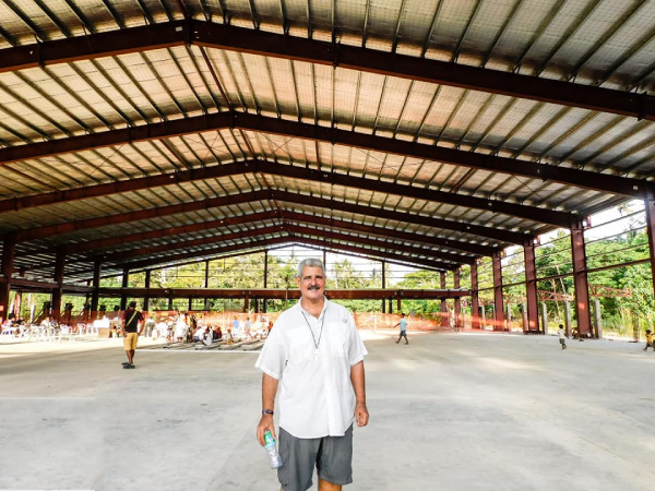 Archbishop Christopher Cardone inside the newly built St. Mother Teresa, Family and Youth Center. Photo: Catholic Communications.