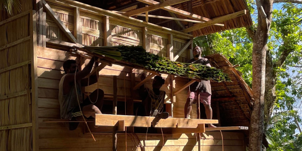 Contractors hard at work to complete the new bungalow at Papatura. Photo supplied.