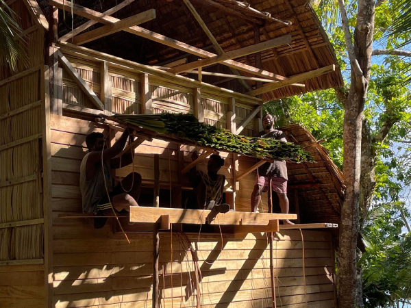 Contractors hard at work to complete the new bungalow at Papatura. Photo supplied.