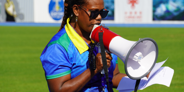 GOC representative Sara Gale delivering her remarks. Photo: Floyd Terry.