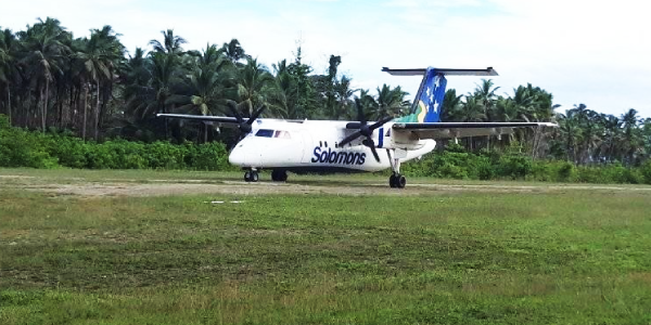 The Dash 8 aircraft at Gwaunaru’u Airport.