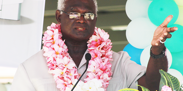 PM delivering his speech at the CT scan launch.