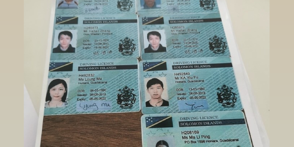 Driver’s licences of the six Chinese nationals including Ma ling Ping.