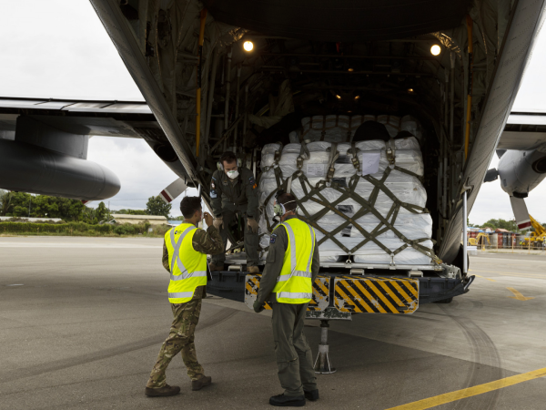 Medical supplies for communities in Solomon Islands which arrived safely in Honiara on a recent Royal New Zealand Air Force flight. Photo – NZDF.