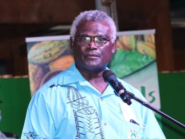 PM Sogavare delivers his speech at the CEMA branding launch on June 1. Photo: GCU.