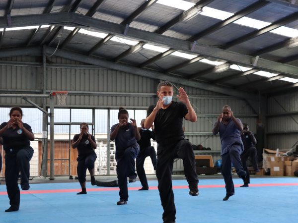 Participants with instructor during the training.