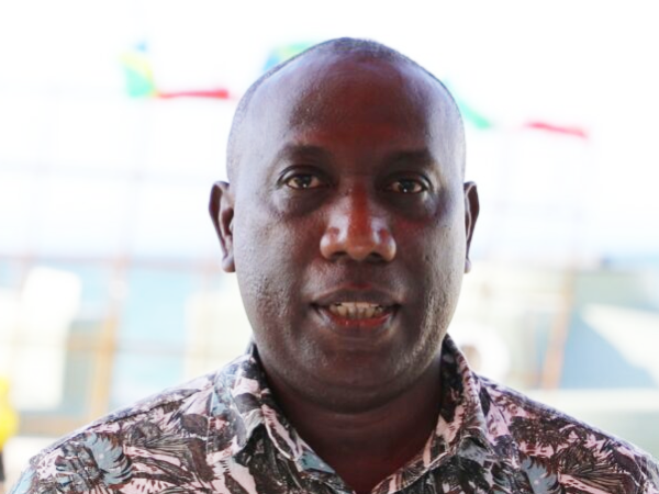 Permanent Secretary (Acting) of the Ministry of Rural Development (MRD), Hugo Hebala delivers his remarks during the handover ceremony.