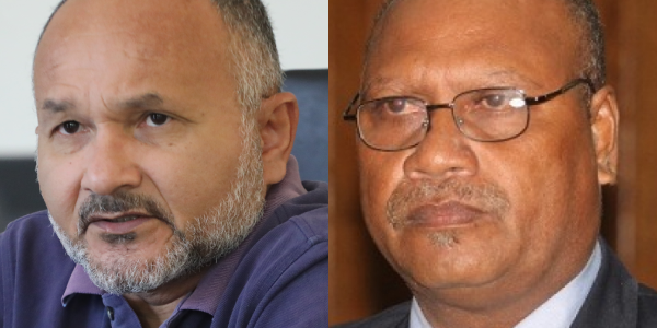 Opposition leader Matthew Wale (L) says the DCGA want the Malaita premier Daniel Suidani (R) and himself arrested.