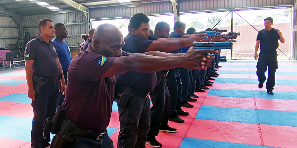 CPP officers practicing their firearm handling skills. Photo supplied.