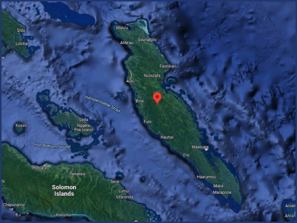 Map of Malaita province. Photo, Google Maps.