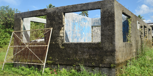 The run-down Atori police station.